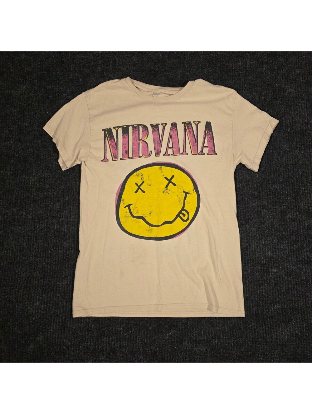 Nirvana Smiley Face Graphic T-Shirt Size Small